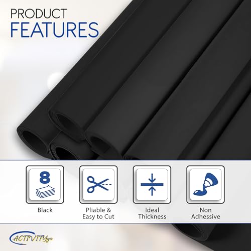 Black EVA Foam Sheets, 6 x 9 Inch, 2mm Thick - Foam Paper for DIY Arts and Crafts, School Projects, and More - 8 Pack - color: Black