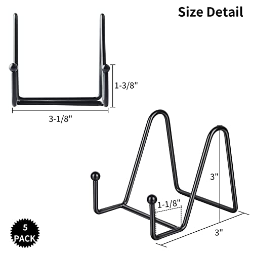 IBosins 5-Pack 3-Inch Small Plate Display Stands Black Metal Frame Stand - color: Black, size: 3 Inch