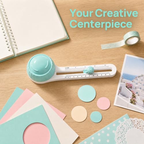 Circle Cutter, Circle Cutters for Crafts, Adjustable Circle Punch Alternative, Sticker Cutter and Round Paper Cutter for Scrapbooking, Cards, Photo Paper and Cardstock
