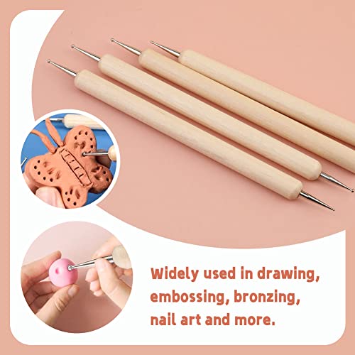 LOKUNN 14 PCS Dotting Tools Ball Styluses Dotting Tools for Painting | Embossing Tools, Ball End Dot Art Tools, Dot Painting Tools, Pottery Clay Modeling Embossing Nail Art Mandala Tools - size: 14 PCS PINK