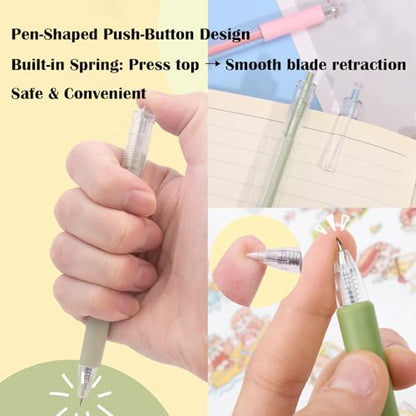 7 PCS Craft Paper Knife Pen Art Cutting Tools Retractable Hobby Cutter Pen Carving Tools for DIY Kit Scrapbooking Drawing and Crafting Utility Precision Paper Cutting Tool with storage case