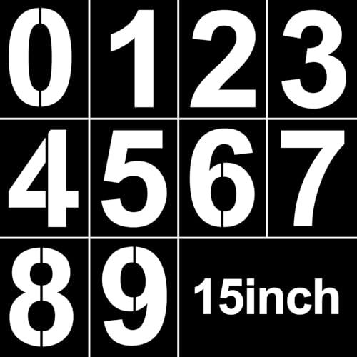15 Inch Large Number Stencils - Reusable Plastic Digital Stencils for Cake, Address, Painting - size: 15 Inch