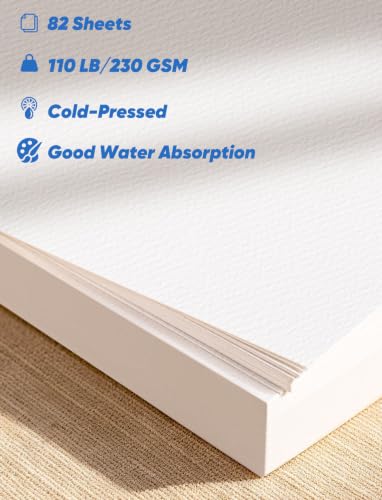 82 Sheets Watercolor Paper Bulk 2.5"x3.5", 110lb/230g Artist Trading Cards - size: 2.5"x3.5"