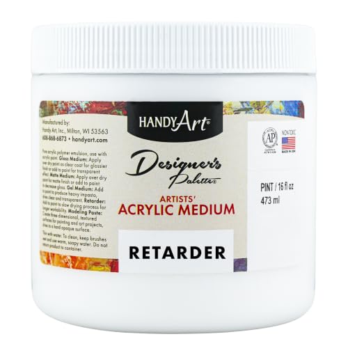 Handy Art Acrylic Retarder, 16 oz, Slows Paint Drying Time & Workability - color: Retarder, size: 16 Fl Oz