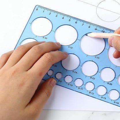 Circle Template Circle Stencil Circle Template for Drawing Round Drafting Drawing Templates Drafting Stencils Tools Geometry Circle Templates for Office School Drawing Design Measuring 2 Pack