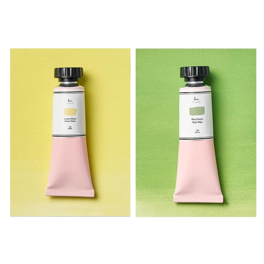 Paint Set(15ml/2Tubes) - Watercolor Gouache | Yellow, Green | Easy Mixing |Watercolor Paints for Beginners, Artists, Acuarelas - color: CITRUS(Lemon Yellow &Pea Green)