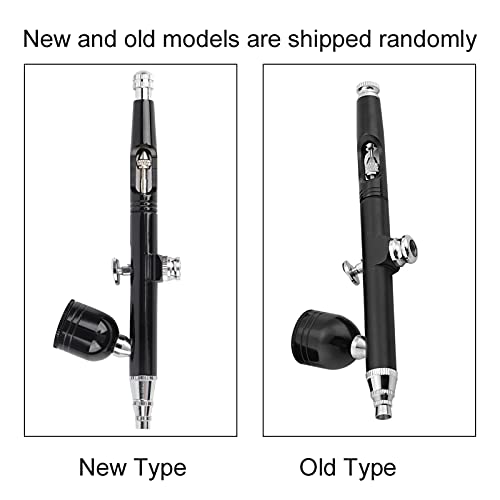 Aluminum Barber Compressor, 0.3mm Black Mini Air Compressor Spray Gun Airbrush Set