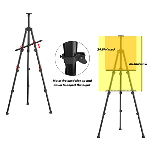 Easels for Painting Canvas, Aredy 66" Art Easel for Drawing, Portable Painting Easel Stand, Metal Table Top Easel (2 Pack) - style: 2 Pack