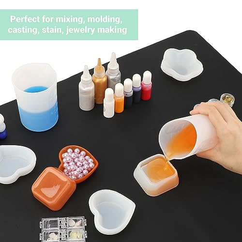 Gartful 250ml Silicone Measuring Cups, 4 PCS Large Nonstick Reusable Silicone Mixing Cups Durable Easy Clean for Epoxy Resin, Casting Molds, Stain Jewelry Making, Waxing, DIY, Art, Craft - size: Large-250ml*4