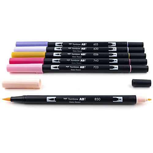 Tombow 56228 Dual Brush Pen Art Markers Sweetheart, Portrait, 1 Count (Pack of 6)