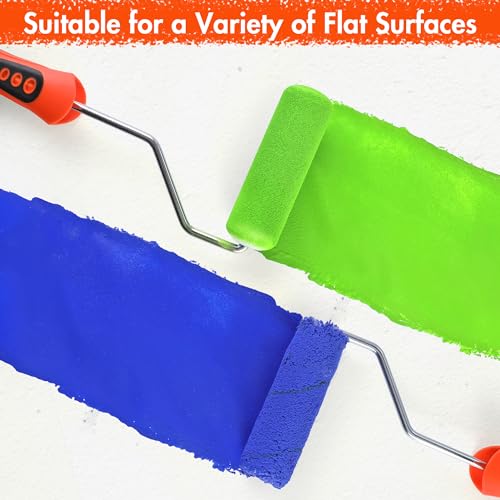 ValueMax Paint Roller Kit, 14-Piece 4 Inch Paint Roller Kit with High-Density Foam Paint Rollers, Microfiber Paint Rollers, Paint Tray for Painting Cabinets, Doors, Craft Work