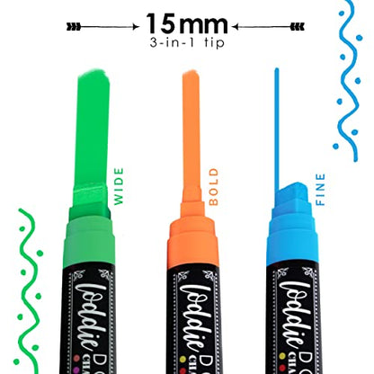 Loddie Doddie Chalk Markers for Blackboard, Wipes with Water, 15 mm, 8 Pack - size: 8 Count (Pack of 1)