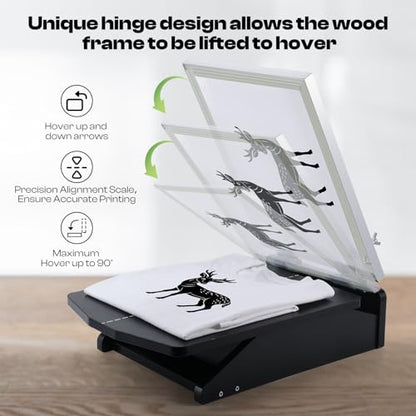 Caydo 66 PCS All-in-One Screen Printing Kit - 50W LED UV Exposure Screen Printing Light, Screen Printing Ink, Screen Printing Photo Emulsion, Instructions with 15.7x12.2inch Screen Printing Press