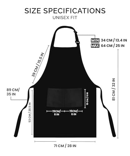 Utopia Kitchen 2 Pack Bib Apron, Adjustable with 2 Pockets, Water and Oil Resistant, Cooking Kitchen Chef Apron for Women Men - color: Black & White