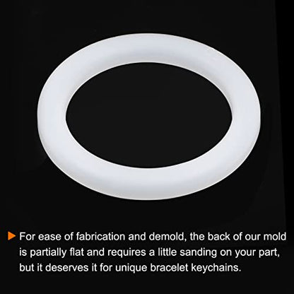 HARFINGTON Bracelet Mold Bangle Ring Mold Silicone Round Epoxy 80mm Wristlet Keychains Mold for DIY Resin Bangle Bracelet Car Key Chain Jewelry Making - size: 75mmx100mm