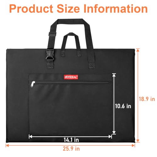 GOTIDEAL Light Weight Art Portfolio Bag, 18x24 Inches - size: 18"x24"