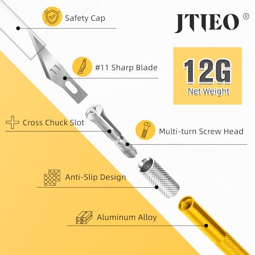Exacto Knife Craft Knife Hobby Knife 74 Pack with 4 Upgrade Sharp Hobby Knives and 70 Spare Knife Blades for Art, Scrapbooking,Stencil (Gold) - color: Gold