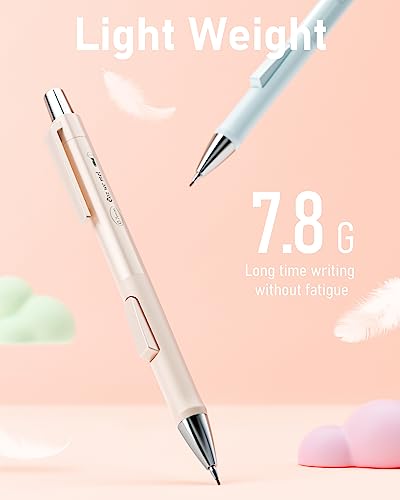Nicpro 4PCS Pastel Mechanical Pencil 0.5mm, Cute Pencils Fast Click | 100PCS HB Lead Refills, Erasers and Eraser Refills, Aesthetic School Supplies for Writing, Drawing, Sketching - style: 4PCS-0.5mm