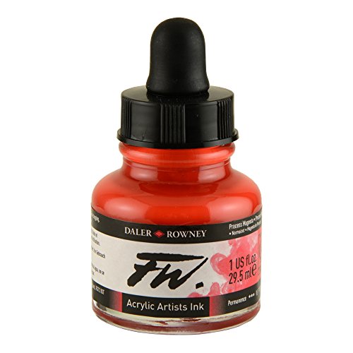 Daler-Rowney FW Acrylic Artists Ink, 1 oz, Process Magenta (160029412) - color: Process Magenta