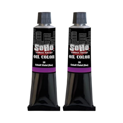 Soho Urban Artist Oil Paint - 2 Pack, Cobalt Violet Hue 2 Pack - 170 ml Tube - Best Valued Oil Colors for Painting with Excellent Pigment Load - color: Cobalt Violet Hue