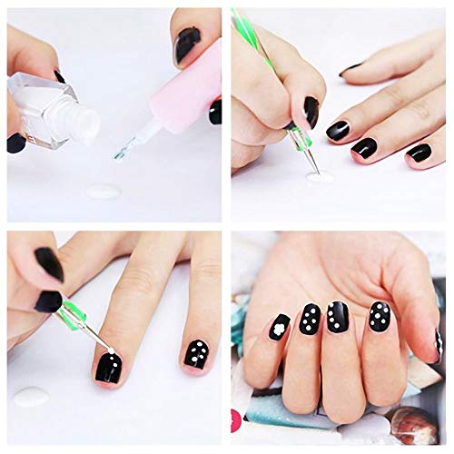 5 pc 2 Way Dotting Pen Tool Nail Art Tip Dot Paint Manicure kit (5PC) - size: 5 Count (Pack of 1)