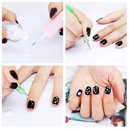5 pc 2 Way Dotting Pen Tool Nail Art Tip Dot Paint Manicure kit (5PC) - size: 5 Count (Pack of 1)