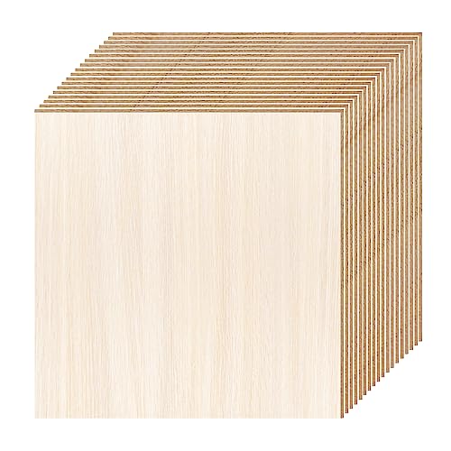 18 Pack Basswood Sheets 6X 6 x 1/16 Inch Thin Wood Sheets for Crafts | Unfinished Plywood Balsa Wood Sheets Squares Boards for Crafts Architectural Models Laser Cutting Woods Burning and Drawing - size: 6 x 6 x 1/16 inch