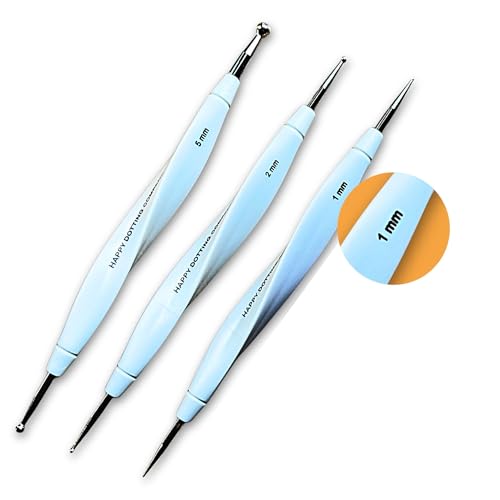 3 pc Stylus Set with Size Numbers - Dotting Tools - Happy Dotting Company - Dot Mandala Art - Very fine Stylus 0.5 to 5mm