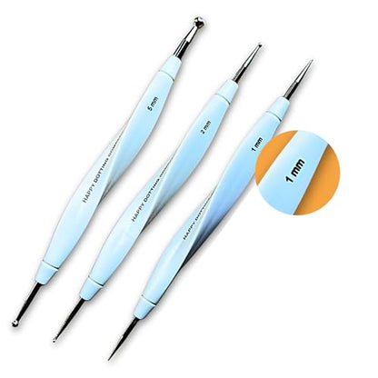 3 pc Stylus Set with Size Numbers - Dotting Tools - Happy Dotting Company - Dot Mandala Art - Very fine Stylus 0.5 to 5mm