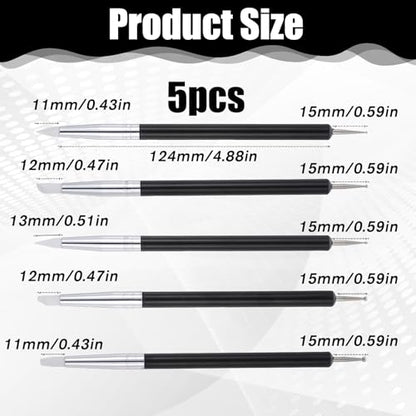 5 Pcs Nail Art Dotting Tools Dual-Ended Nail-Art Sculpture Pen Dotting Tools Dual-Head Resin Nails-Art-Tools Silicone Nail Polish Brushes Modeling Painting Tool DIY Arts (Black) - color: black