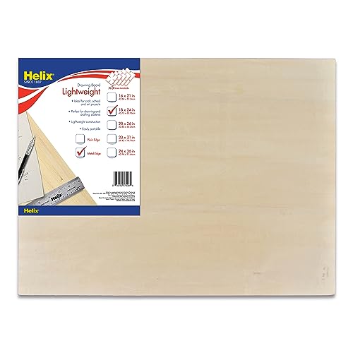 Helix - Wooden Drawing Board - Metal Edge - 18 x 24 inch | Lightweight for Sketching Outdoors - Ensures Level Surface - Prevents Warping - Durable Design for Artists and Students - size: 18” x 24”, style: Metal Edge