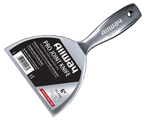 ALLWAY UX6F Premium One-Piece Flex Stainless Steel Joint Knife, 6" | Ergonomic Handle, Built-in Hammer End - size: 6"