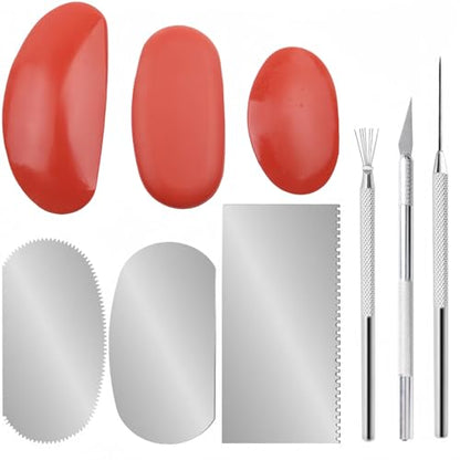 Accfore 9 Pcs Pottery Tools for Sculpting Texturing Artists