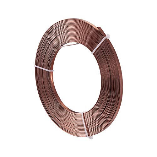 Fashewelry 32.8Ft 5mm Aluminum Flat Wire Solid Bendable Metal Craft Wire Strip for Bezel Sculpting Armature Jewelry Making Gem Metal Wrap, Camel - color: Flat-5mm-Camel
