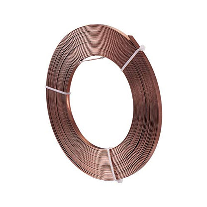 Fashewelry 32.8Ft 5mm Aluminum Flat Wire Solid Bendable Metal Craft Wire Strip for Bezel Sculpting Armature Jewelry Making Gem Metal Wrap, Camel - color: Flat-5mm-Camel