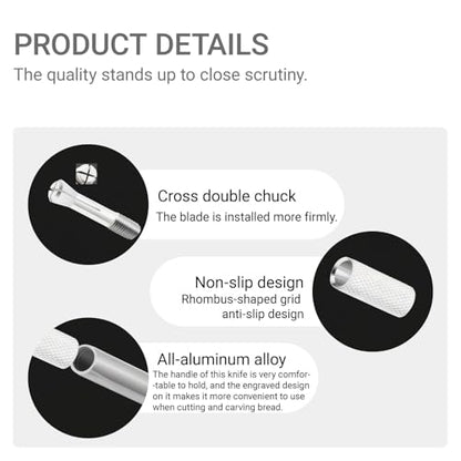 13 Pcs Precision Scoring Knife for Bread Baking, Professional Craft Knife Set with Multiple Blades and Finger Cots, Artisan Dough Lame Tool for Bakers and Crafters (Silver)
