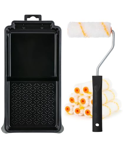 Bates- 4 Inch Paint Roller Kit, 11 pcs, Small Paint Roller Kit, 1x Plastic Paint Tray, 1x Roller Frame & 9X Microfiber Covers - size: 11 pcs