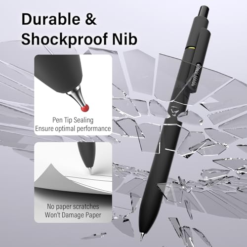 0.7mm Gel Pens Black Ink, 8 Pack Retractable Pens with Fidget Clip - color: Black -8Pcs Black Ink