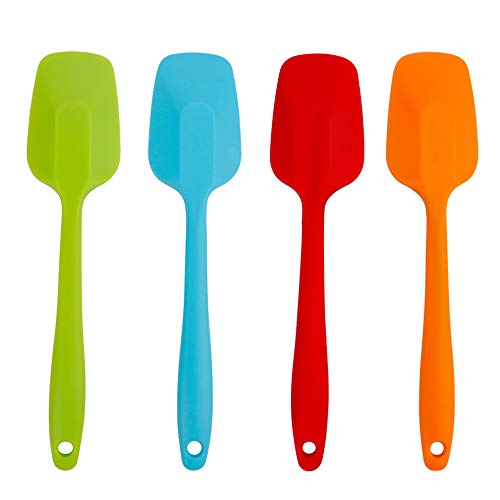4 Piece Silicone Spatulas Heat Resistant 11inch Large Rubber Spatulas for Baking, Cooking, and Mixing Non-Stick Flexible Seamless Spatula with Stainless Steel Core - size: large