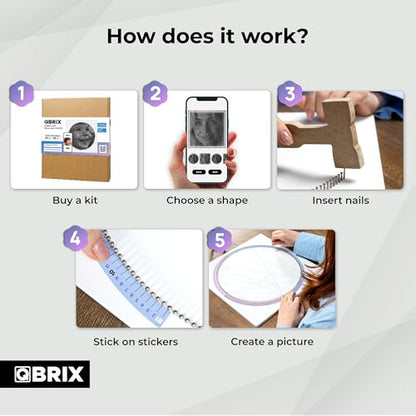 QBRIX Custom String Art Kit | DIY Craft Kit for Adults for Handmade Home Décor Creation | All-in-One Photo String Art Maker | Round or Square Portrait