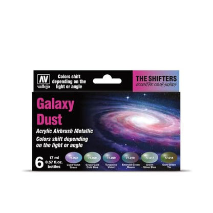 Vallejo - The Shifters Galaxy Dust | Set of 6 Metallic Acrylic Airbrush Colours | Ideal for Painting Fantasy Figures and Wargames | Contains 6 bottles x 17 ml (0.57 fl.oz.) - style: Galaxy Dust