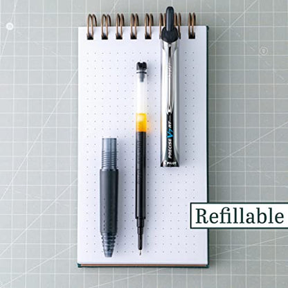 PILOT Precise V7 RT Refillable & Retractable Liquid Ink Rollerball Pens, Black Ink Pens, Fine Point (0.7 mm) Ideal for School, Journaling, and Office Writing 6 Count (Pack of 8) - color: Black, size: 6 Count (Pack of 8)