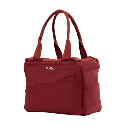 Soolla Studio Bag: Art Supply Storage Organizer & Pottery Tool Bag, Washable Tote, Yarn Bag, Crochet, 30 Pockets, 15+ Colors - color: Sangria Red