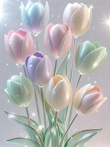 WUSARPLY Colorful Flowers Diamond Painting Kits for Beginner Adults - color: YA002