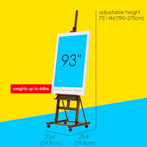 MEEDEN Adjustable H Frame Art Easel: Easel Stand for Painting and Display - style: Light Walnut Color