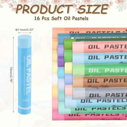 MECCANIXITY Soft Oil Pastels, Oil Pastel Crayons Vibrant Color Blendable Art Supplies for Painting Drawing Blending Painting Artists Beginners Professional(Light Blue, Pack of 16) - color: Light Blue