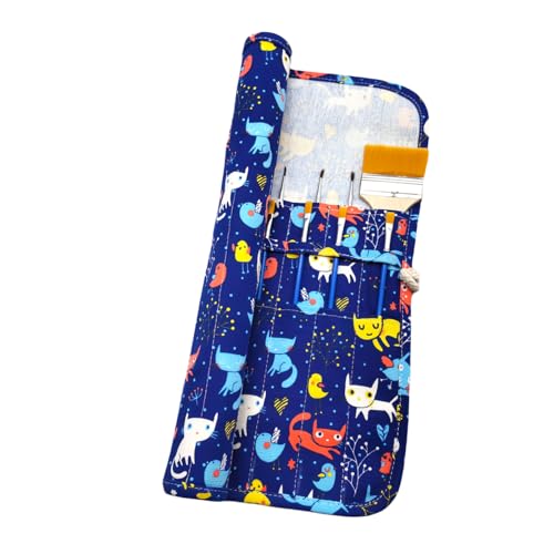 Funny live Paint Brush Holder Art Supplies, Artist Paint Brush & Storage Organizer Roll-Up Case Bag, Protect Acrylic Oil Watercolor Paintbrushes (Cat and Bird 20 Slot Pockets) - color: Cat and Bird 20 Slot Pockets