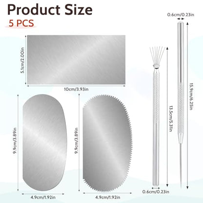 5pcs Clay Sculpting Tools Serrated Ceramic Rib for Pottery Ribs Serrated Rib for Pottery Steel Tools Ceramic Detail Ceramics Mud Tool Clay Needle Wire Texture Tool for Modeling Carving