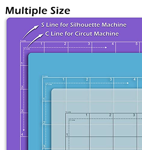ReArt Standard Grip Cutting Mat for Silhouette Cameo 4 Packs 12" x 24" - Adhesive Cut Mat Replacement Set Matts Vinyl Craft - color: Standard Grip 4P 12X24