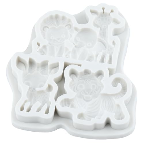 Animal Polymer Clay Mold Lion Elephant Giraffe Silicone Molds - color: Style D